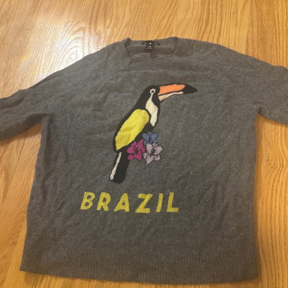 Aqua Gray 100% Cashmere Sweater